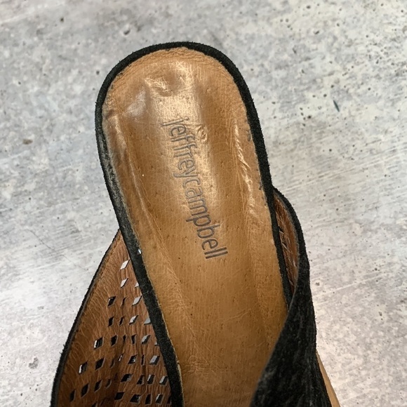 Jeffrey Campbell Perforated Suede Leather Heeled Western Mules 9 - Picture 6 of 12